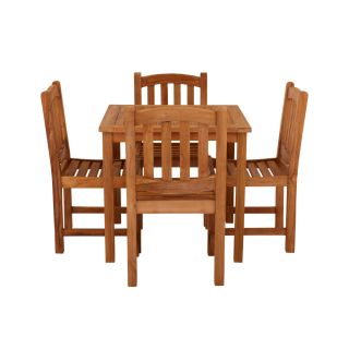 Marbrook 4 Seater Teak Table 80cm x 80cm with Malvern Side Chairs.